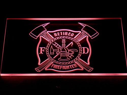 Retired Firefighter LED Neon Sign Electrical - Red - TheLedHeroes