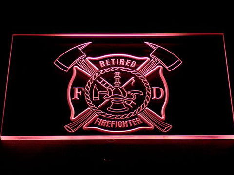 FREE Retired Firefighter LED Sign - Red - TheLedHeroes