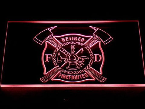 Retired Firefighter LED Neon Sign USB - Red - TheLedHeroes