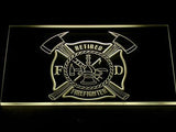 Retired Firefighter LED Neon Sign USB - Yellow - TheLedHeroes