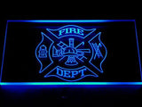 Fire Dept LED Neon Sign USB - Blue - TheLedHeroes