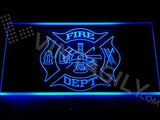 Fire Dept. Helmet Ladder Axe LED Neon Sign USB -  - TheLedHeroes
