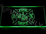 Fire Dept. Helmet Ladder Axe LED Neon Sign USB -  - TheLedHeroes