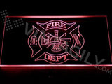 Fire Dept. Helmet Ladder Axe LED Neon Sign USB -  - TheLedHeroes