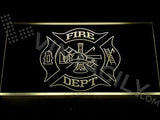Fire Dept. Helmet Ladder Axe LED Neon Sign USB -  - TheLedHeroes