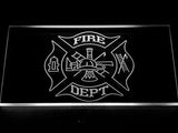 Fire Dept LED Neon Sign USB - White - TheLedHeroes
