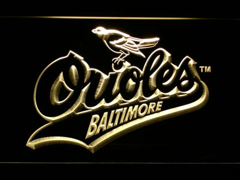 Baltimore Orioles (24) LED Neon Sign USB - Yellow - TheLedHeroes