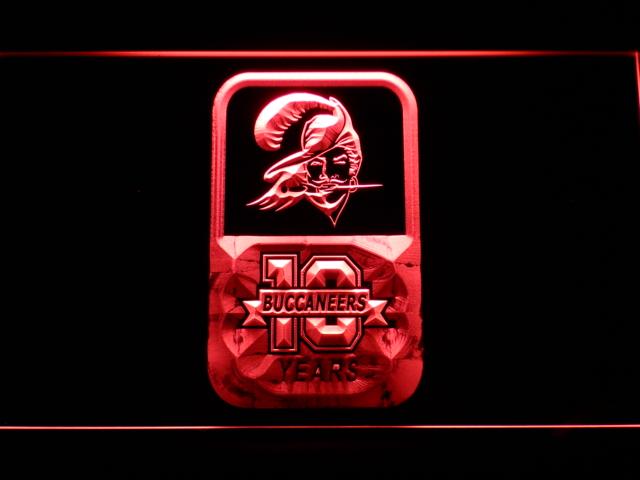 Tampa Bay Buccaneers 10th Anniversary LED Neon Sign USB - Red - TheLedHeroes