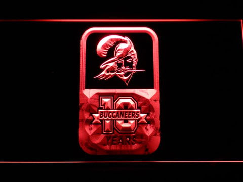 Tampa Bay Buccaneers 10th Anniversary LED Neon Sign USB - Red - TheLedHeroes