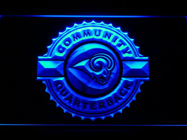 Saint Louis Rams Community Quarterback LED Neon Sign Electrical - Blue - TheLedHeroes