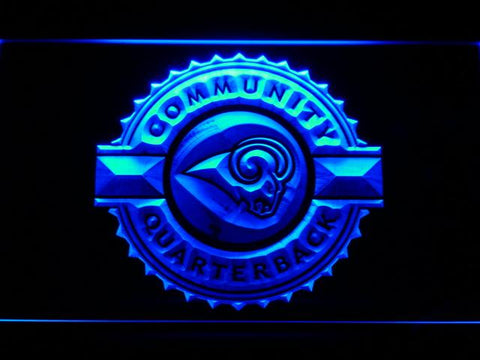 Saint Louis Rams Community Quarterback LED Neon Sign Electrical - Blue - TheLedHeroes