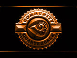 Los Angeles Rams Community Quarterback LED Neon Sign USB - Orange - TheLedHeroes