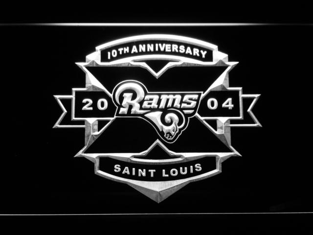 Saint Louis Rams 10th Anniversary LED Neon Sign Electrical - White - TheLedHeroes