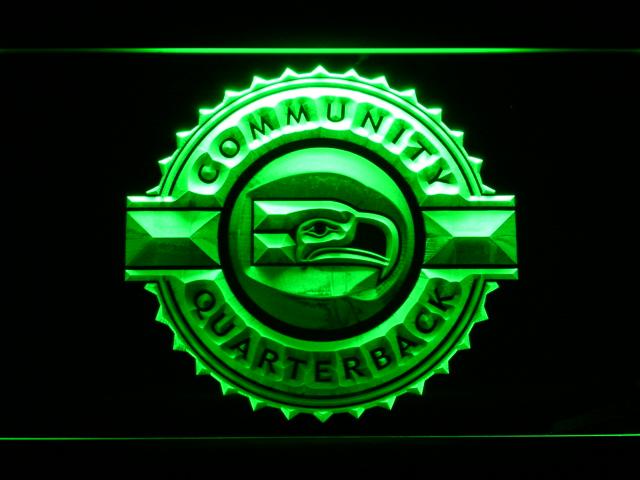 Seattle Seahawks Community Quarterback LED Neon Sign USB - Green - TheLedHeroes
