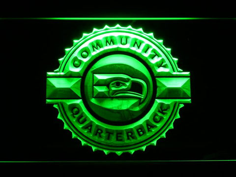 Seattle Seahawks Community Quarterback LED Neon Sign USB - Green - TheLedHeroes