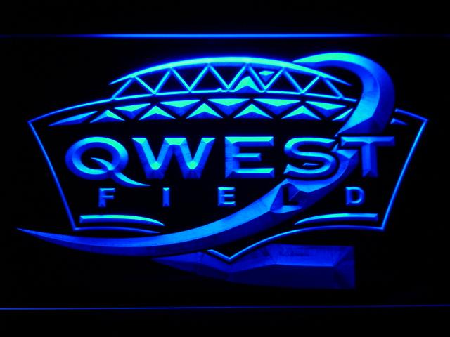 Seattle Seahawks Qwest Field LED Neon Sign Electrical - Blue - TheLedHeroes