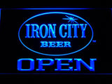 Iron City Beer Open LED Neon Sign Electrical - Blue - TheLedHeroes