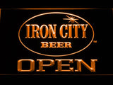 Iron City Beer Open LED Neon Sign Electrical - Orange - TheLedHeroes