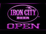 Iron City Beer Open LED Neon Sign Electrical - Purple - TheLedHeroes