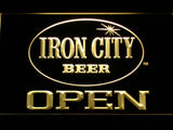Iron City Beer Open LED Neon Sign Electrical - Yellow - TheLedHeroes
