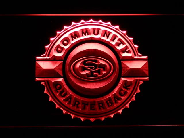 San Francisco 49ers Community Quarterback LED Neon Sign Electrical - Red - TheLedHeroes