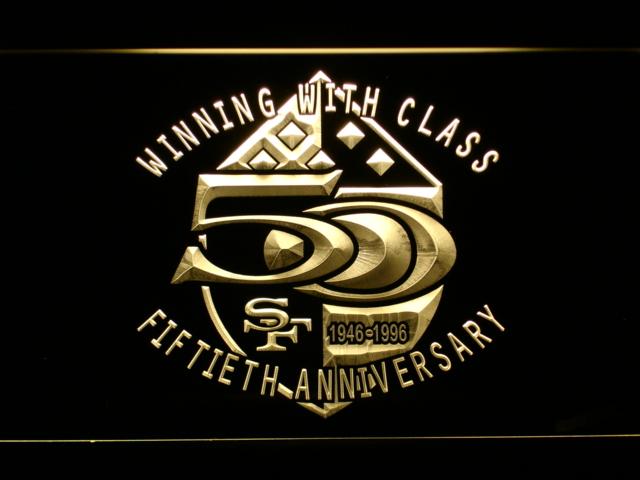 San Francisco 49ers 50th Anniversary LED Neon Sign Electrical - Yellow - TheLedHeroes