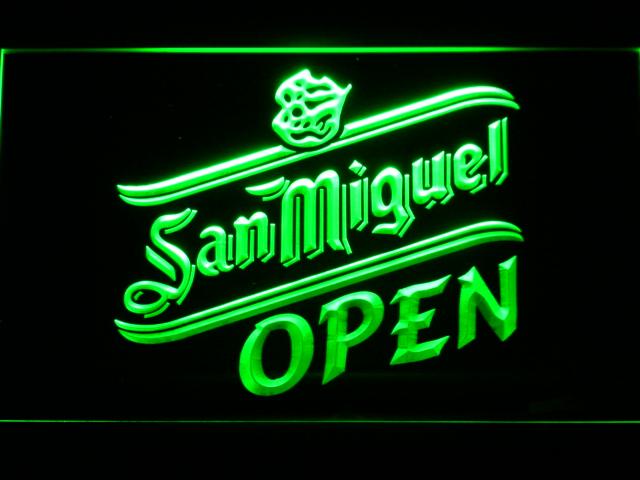 San Miguel Open LED Neon Sign USB - Green - TheLedHeroes