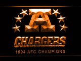 San Diego Chargers 1994 AFC Champions LED Neon Sign USB - Orange - TheLedHeroes