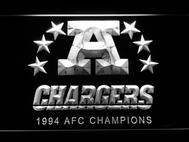 San Diego Chargers 1994 AFC Champions LED Neon Sign USB - White - TheLedHeroes