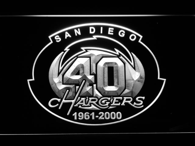 FREE San Diego Chargers 40th Anniversary LED Sign - White - TheLedHeroes