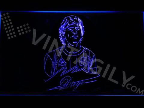 Diego Maradona LED Neon Sign USB - Blue - TheLedHeroes