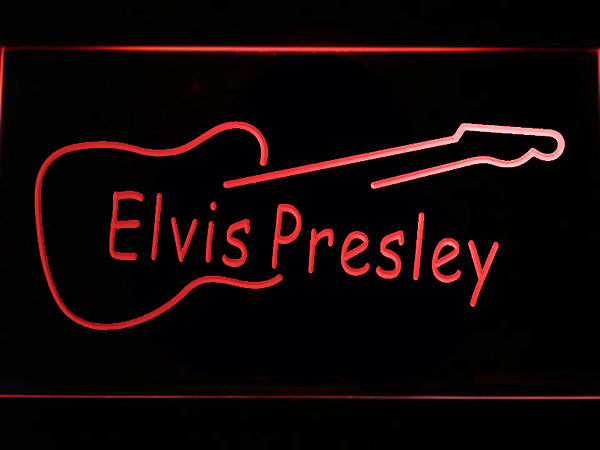 FREE Elvis Presley Guitar LED Sign - Red - TheLedHeroes
