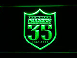 San Diego Chargers 35th Anniversary LED Neon Sign USB - Green - TheLedHeroes