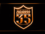 San Diego Chargers 35th Anniversary LED Neon Sign USB - Orange - TheLedHeroes