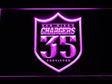 San Diego Chargers 35th Anniversary LED Neon Sign USB - Purple - TheLedHeroes