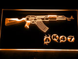 AK-47 Assault Rifle LED Neon Sign USB - Orange - TheLedHeroes