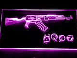 AK-47 Assault Rifle LED Neon Sign USB - Purple - TheLedHeroes