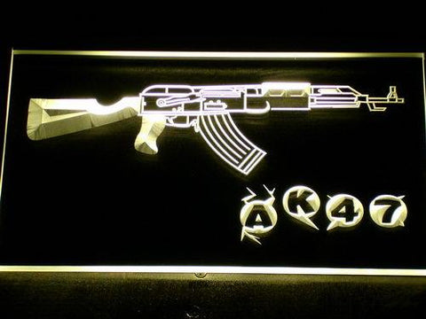 AK-47 Assault Rifle LED Neon Sign Electrical - Yellow - TheLedHeroes