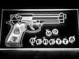 M9 Beretta LED Neon Sign USB - White - TheLedHeroes