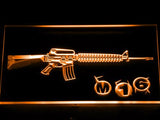 M16 Assault Rifle LED Neon Sign USB - Orange - TheLedHeroes