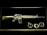 M16 Assault Rifle LED Neon Sign USB - Yellow - TheLedHeroes