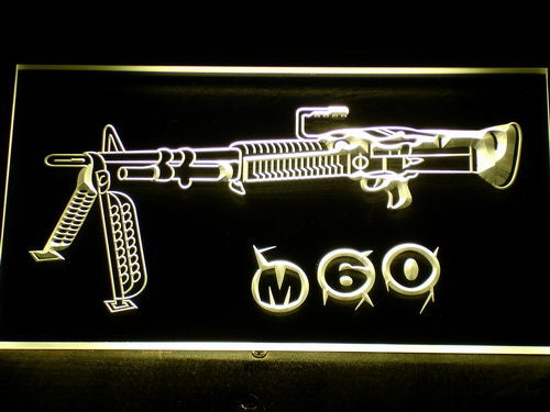 FREE M60 Assault Rifle LED Sign - Yellow - TheLedHeroes