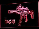 MP5 Assault Weapon LED Neon Sign Electrical - Red - TheLedHeroes