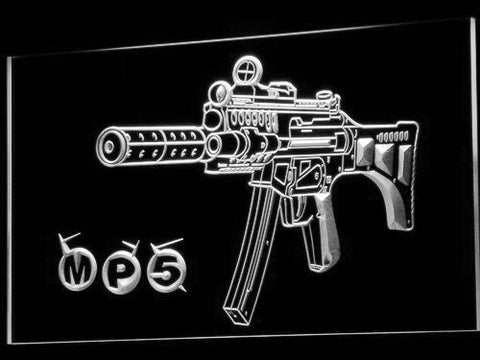 FREE MP5 Assault Weapon LED Sign - White - TheLedHeroes