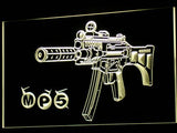 MP5 Assault Weapon LED Neon Sign USB - Yellow - TheLedHeroes