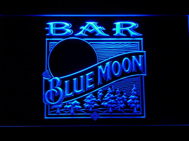 Blue Moon Bar (2) LED Neon Sign USB - Blue - TheLedHeroes