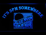 Blue Moon It's 5pm Somewhere (2) LED Neon Sign USB - Blue - TheLedHeroes