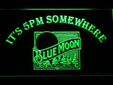 Blue Moon It's 5pm Somewhere (2) LED Neon Sign USB - Green - TheLedHeroes