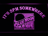 Blue Moon It's 5pm Somewhere (2) LED Neon Sign USB - Purple - TheLedHeroes