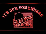 Blue Moon It's 5pm Somewhere (2) LED Neon Sign USB - Red - TheLedHeroes